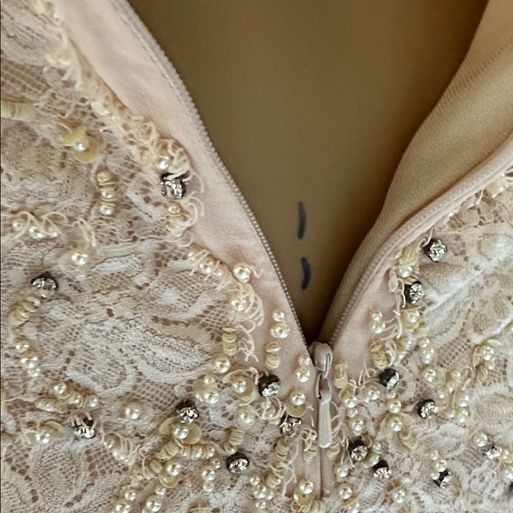 Chic Embellished Blush Mini Dress - Picture 7 of 8